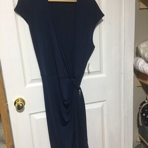 Classic Navy Wrap-Detail Women’s Dress